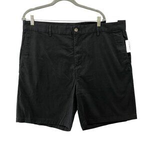 NWT Old Navy Chino Shorts Mens Size 40 Black 8'' Inseam Flat Front Stretch